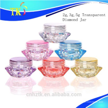 Emballage cosmétique transparent Diamond / 2g 3g 5g pot de crème